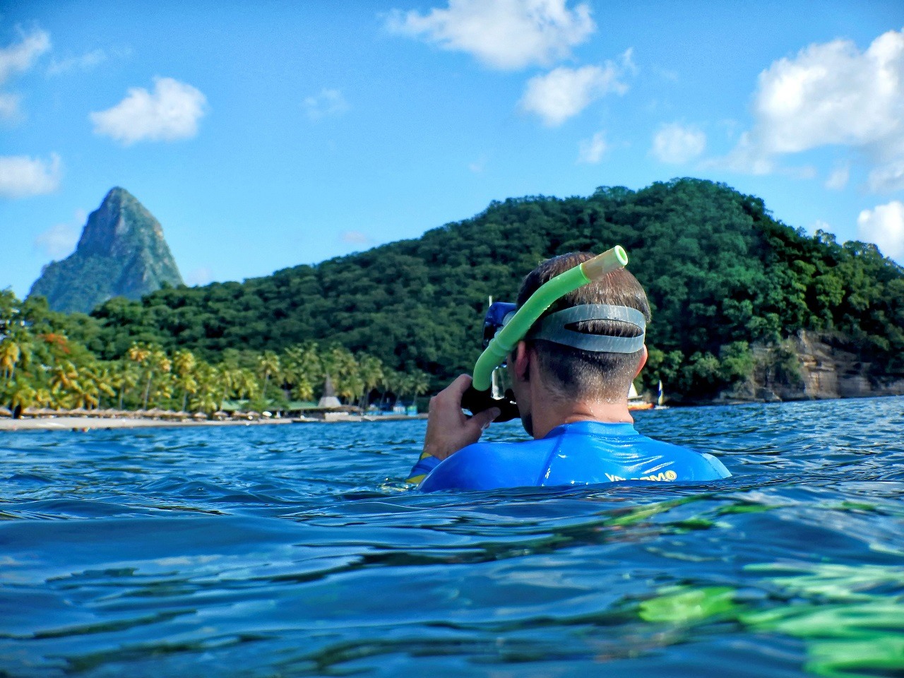snorkeling at anse chastanet